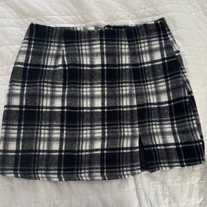 Forever 21 Black and White Plaid Mini Skirt